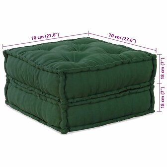 Poef modulair 70x70x36 stof groen 8