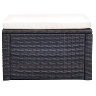 Voetenbank/poef bruin 53x53x30 cm poly rattan  2