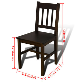 Eettafel met 4 stoelen hout bruin 7
