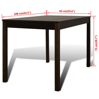 Eettafel met 4 stoelen hout bruin 8