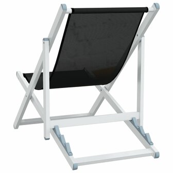 Strandstoelen inklapbaar 2 st aluminium en textileen zwart 6