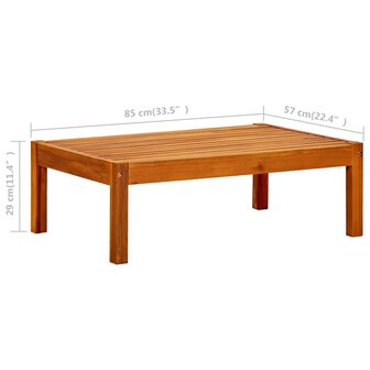 Tuintafel 85x57x29 cm massief acaciahout 6