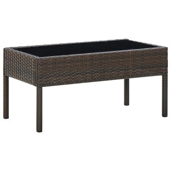 Tuintafel 75x40x37 cm poly rattan bruin 1