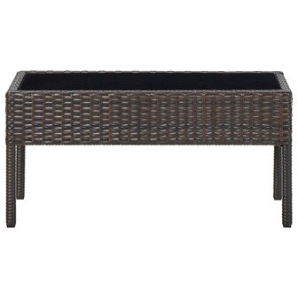 Tuintafel 75x40x37 cm poly rattan bruin 2