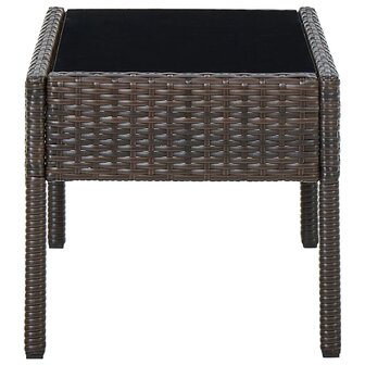 Tuintafel 75x40x37 cm poly rattan bruin 3