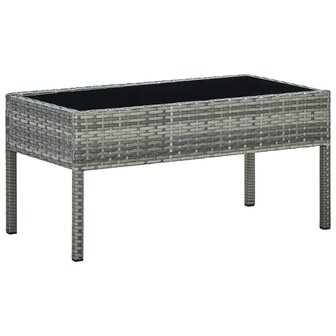 Tuintafel 75x40x37 cm poly rattan grijs 1