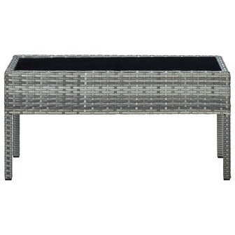 Tuintafel 75x40x37 cm poly rattan grijs 2