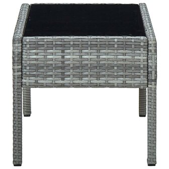 Tuintafel 75x40x37 cm poly rattan grijs 3