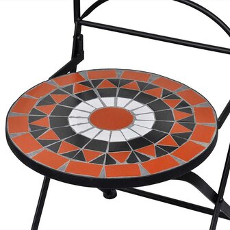 Bistrostoelen inklapbaar 2 st keramiek terracottakleurig en wit 5