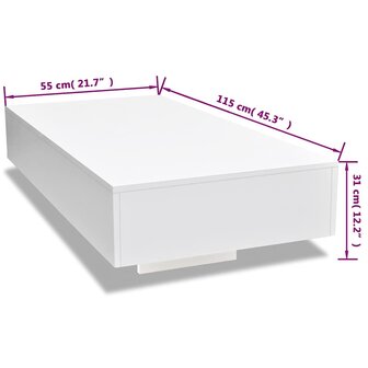 Salontafel hoogglans wit   6