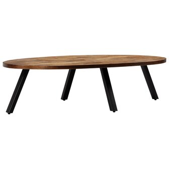 Salontafel ovaal 120x60x30 cm massief gerecycled teakhout 2