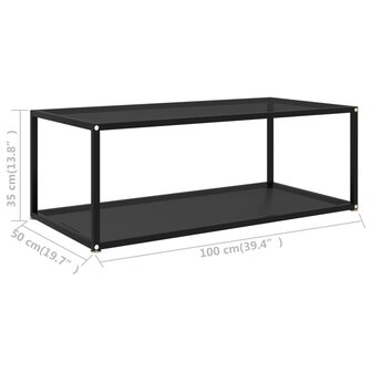 Salontafel 100x50x35 cm gehard glas zwart 5