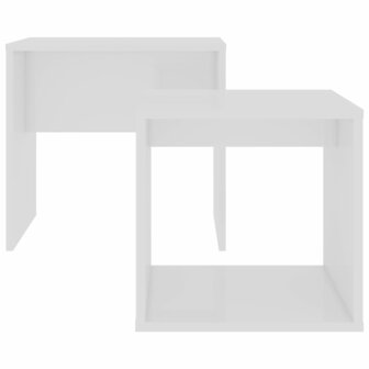 Salontafelset 48x30x45 cm bewerkt hout wit 4