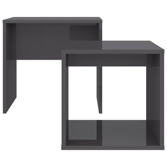 Salontafelset 48x30x45 cm bewerkt hout hoogglans grijs 4