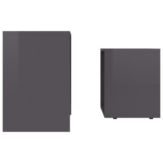 Salontafelset 48x30x45 cm bewerkt hout hoogglans grijs 5
