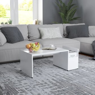 Salontafel 90x45x35 cm bewerkt hout wit 1
