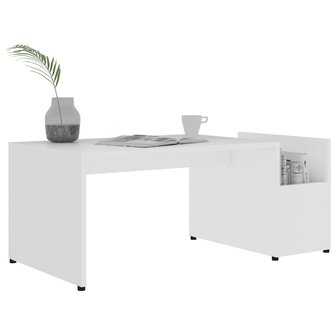 Salontafel 90x45x35 cm bewerkt hout wit 3