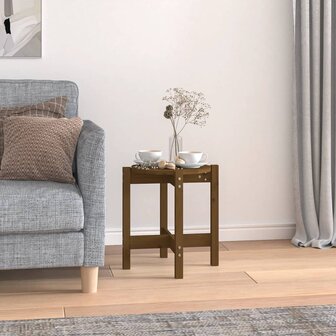 Salontafel &Oslash; 42,5x45 cm massief grenenhout honingbruin 1