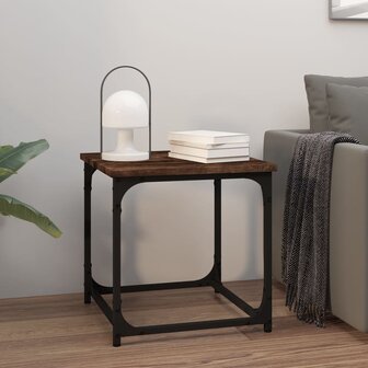 Salontafel 40x40x40 cm bewerkt hout gerookt eikenkleurig 1