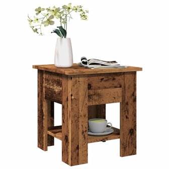 Salontafel 40x40x42 cm bewerkt hout oud houtkleurig 1