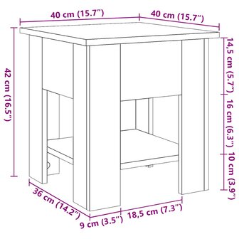Salontafel 40x40x42 cm bewerkt hout oud houtkleurig 9