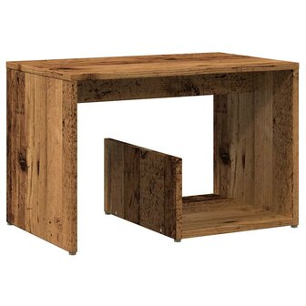 Bijzettafel 59x36x38 cm bewerkt hout oud houtkleurig 2