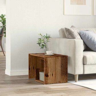 Bijzettafel 59x36x38 cm bewerkt hout oud houtkleurig 3