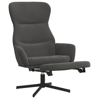 Relaxstoel met voetensteun fluweel donkergrijs 3