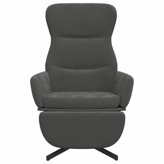 Relaxstoel met voetensteun fluweel donkergrijs 4