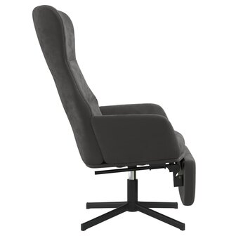 Relaxstoel met voetensteun fluweel donkergrijs 5