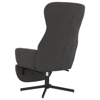 Relaxstoel met voetensteun fluweel donkergrijs 6