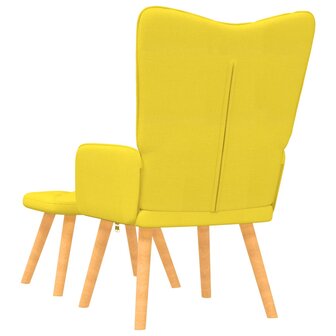 Relaxstoel met voetenbank stof mosterdgeel 4