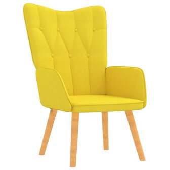 Relaxstoel met voetenbank stof mosterdgeel 5