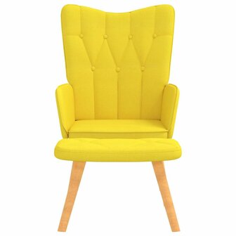 Relaxstoel met voetenbank stof mosterdgeel 8