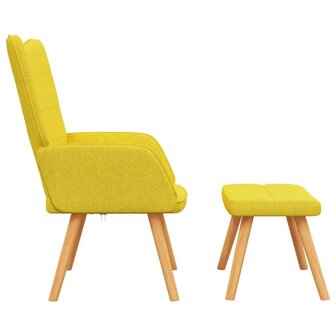 Relaxstoel met voetenbank stof mosterdgeel 4