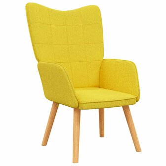 Relaxstoel met voetenbank stof mosterdgeel 6