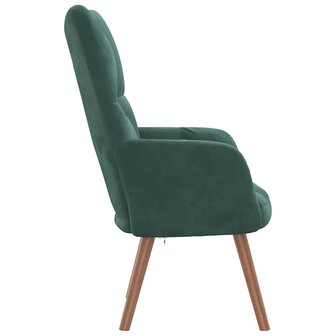 Relaxstoel fluweel donkergoen 4