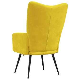 Relaxstoel fluweel mosterdgeel 5
