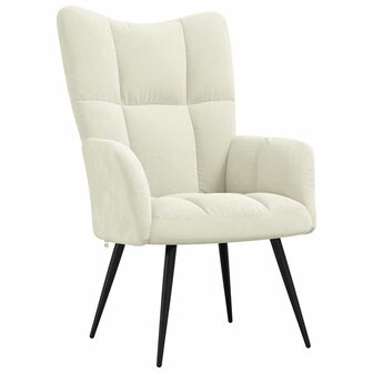 Relaxstoel fluweel cr&egrave;mewit 2