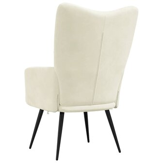 Relaxstoel fluweel cr&egrave;mewit 5