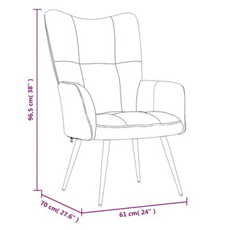 Relaxstoel fluweel cr&egrave;mewit 8
