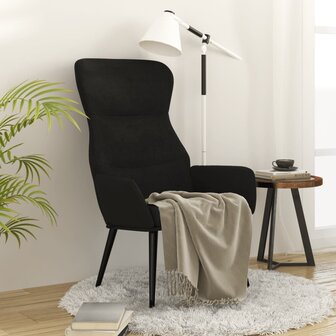 Relaxstoel stof zwart 1