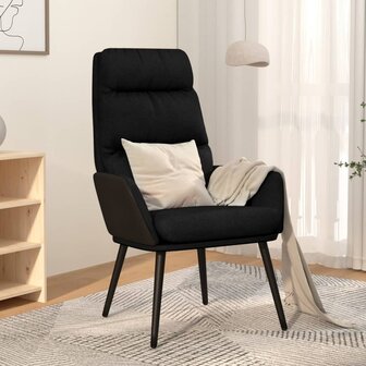 Relaxstoel stof zwart 1