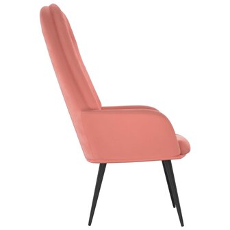 Relaxstoel fluweel roze 4