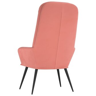 Relaxstoel fluweel roze 5