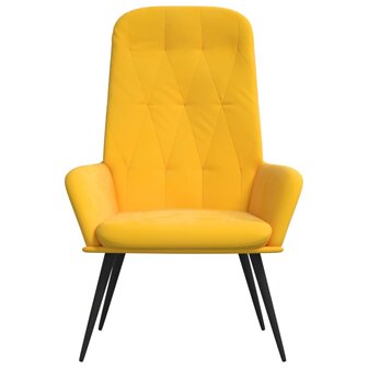 Relaxstoel fluweel mosterdgeel 3