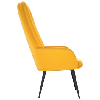 Relaxstoel fluweel mosterdgeel 4