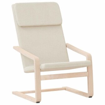 Relaxstoel cr&egrave;mekleurig stof 2