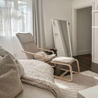 Relaxstoel cr&egrave;mekleurig stof 5