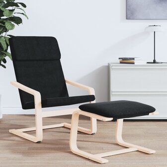 Relaxstoel stof zwart 3